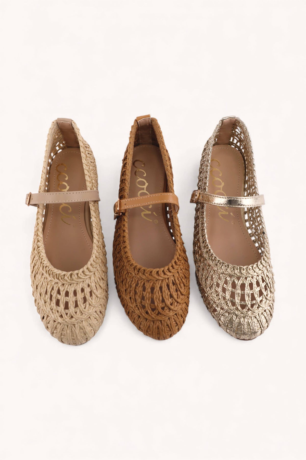 (PRE-ORDER) SUSAN WOVEN DESIGNED MARY JANE FLAT: CAMEL