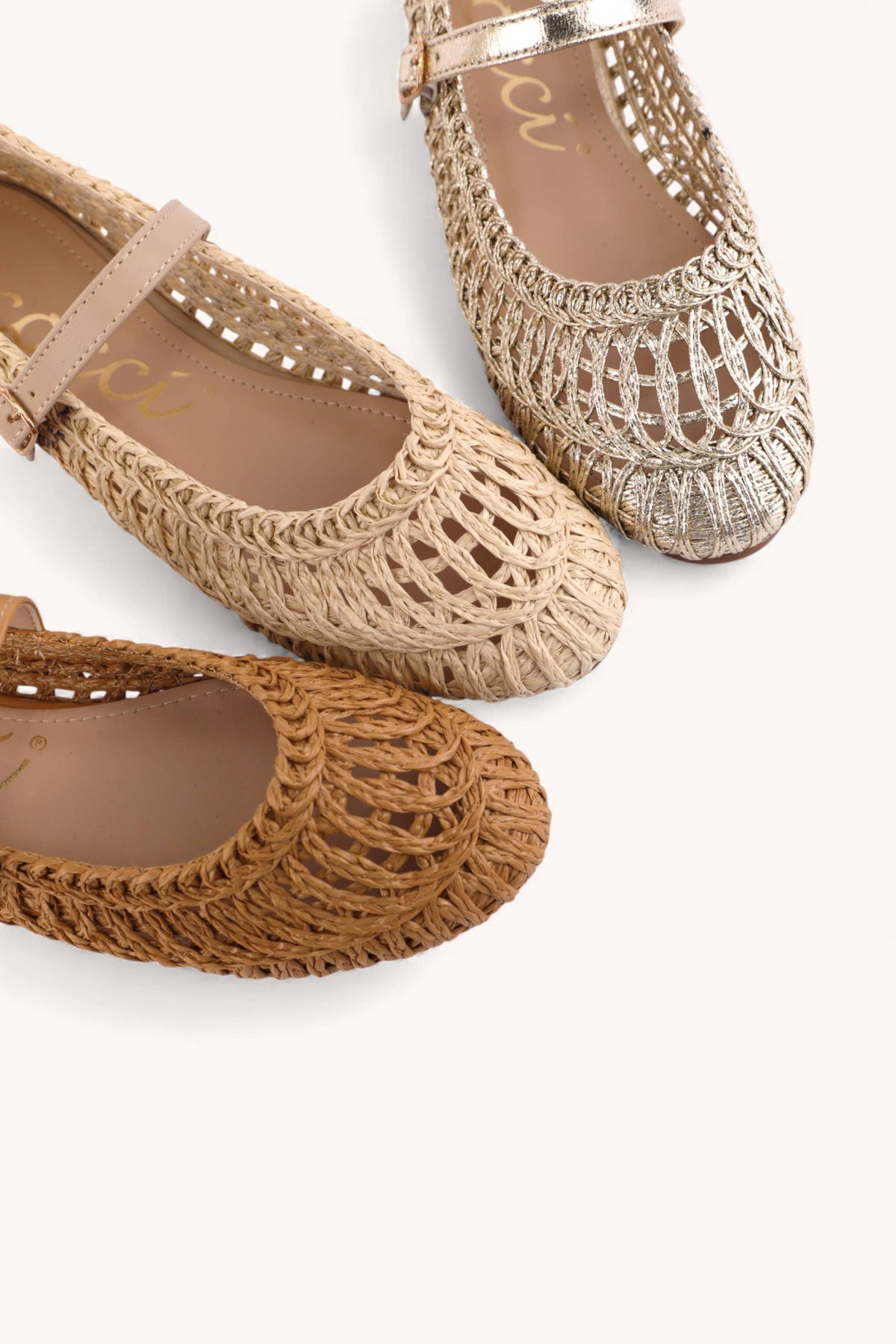 (PRE-ORDER) SUSAN WOVEN DESIGNED MARY JANE FLAT: CAMEL